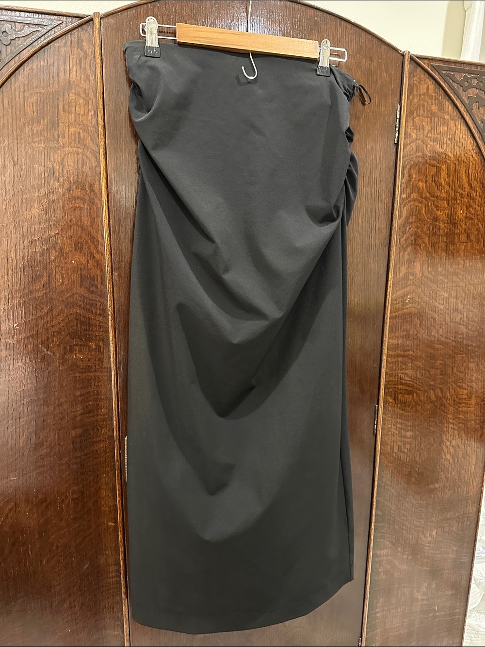 Zara Black Draped Strapless Maxi Skirt